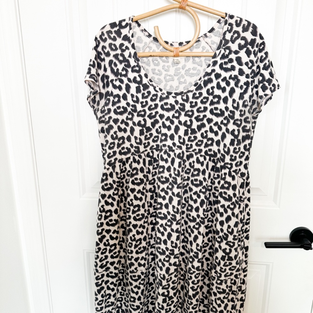 Womens Pact Revive Pop-Over Mini Dress SIZE M Animal Print